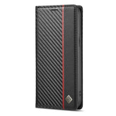LC.IMEEKE Carbon Fiber PU + TPU Leather Case, For iPhone 14, For iPhone 14 Plus, For iPhone 14 Pro, For iPhone 14 Pro Max